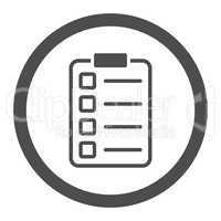 Examination flat gray color rounded vector icon