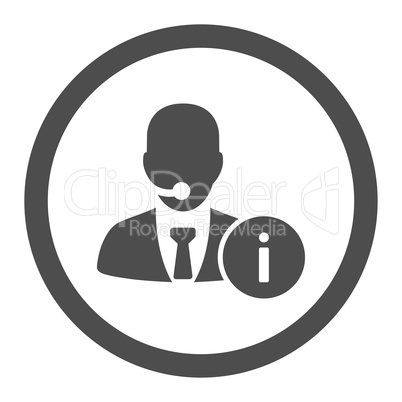 Help desk flat gray color rounded vector icon