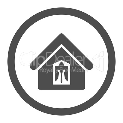 Home flat gray color rounded vector icon