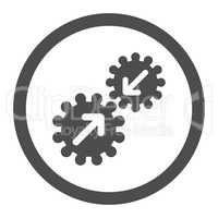 Integration flat gray color rounded vector icon