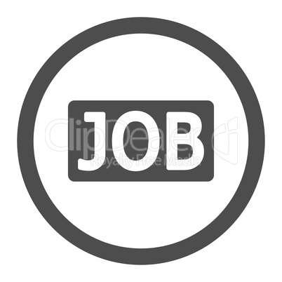 Job flat gray color rounded vector icon