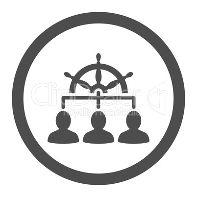 Management flat gray color rounded vector icon