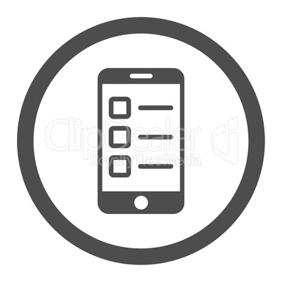 Mobile test flat gray color rounded vector icon