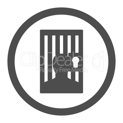 Prison flat gray color rounded vector icon