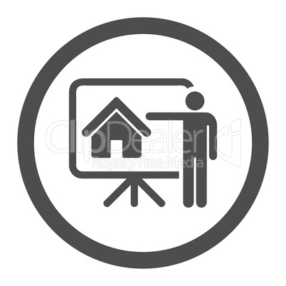 Realtor flat gray color rounded vector icon