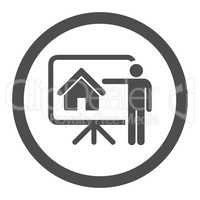 Realtor flat gray color rounded vector icon