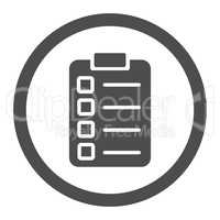 Test task flat gray color rounded vector icon