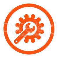 Customization flat orange color rounded vector icon