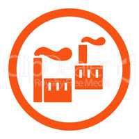 Industry flat orange color rounded vector icon