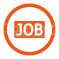 Job flat orange color rounded vector icon