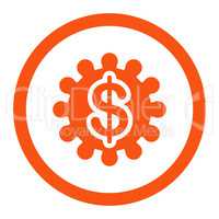 Payment options flat orange color rounded vector icon