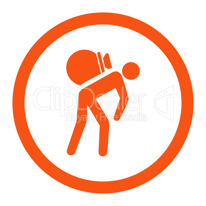 Porter flat orange color rounded vector icon