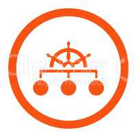 Rule flat orange color rounded vector icon