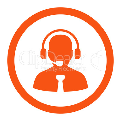 Support chat flat orange color rounded vector icon