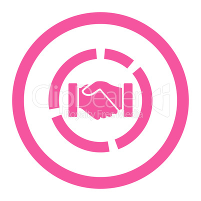 Acquisition diagram flat pink color rounded vector icon