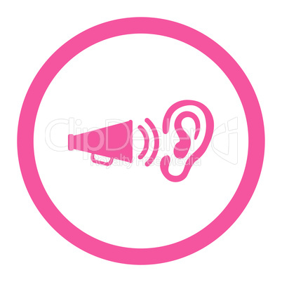 Advertisement flat pink color rounded vector icon