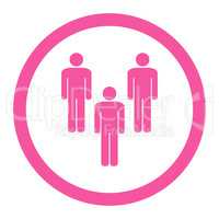 Community flat pink color rounded vector icon