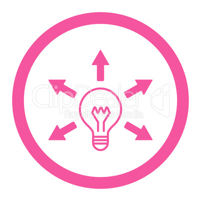 Idea flat pink color rounded vector icon