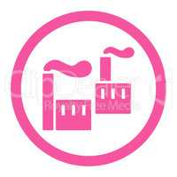Industry flat pink color rounded vector icon