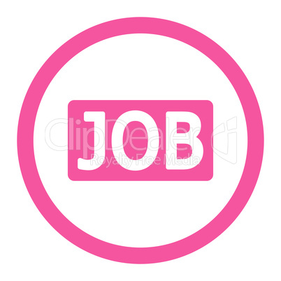 Job flat pink color rounded vector icon