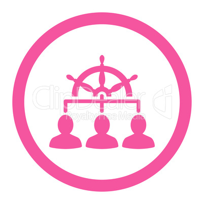 Management flat pink color rounded vector icon