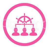Management flat pink color rounded vector icon