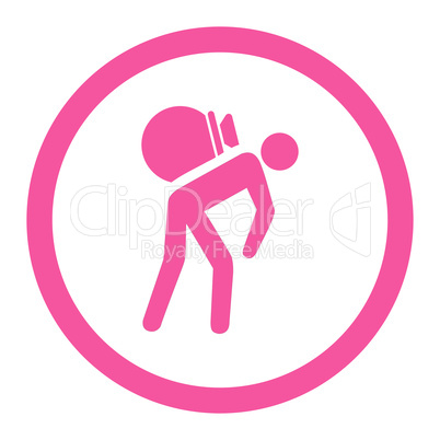 Porter flat pink color rounded vector icon