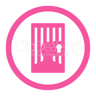 Prison flat pink color rounded vector icon