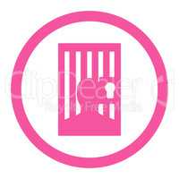 Prison flat pink color rounded vector icon