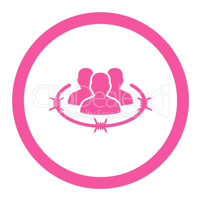 Strict management flat pink color rounded vector icon