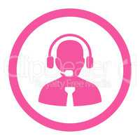 Support chat flat pink color rounded vector icon