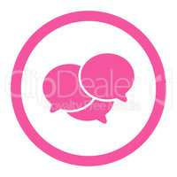 Webinar flat pink color rounded vector icon