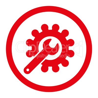 Customization flat red color rounded vector icon