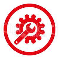 Customization flat red color rounded vector icon