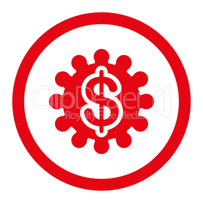 Payment options flat red color rounded vector icon