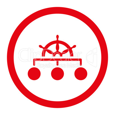 Rule flat red color rounded vector icon