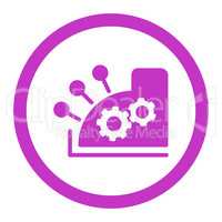 Cash register flat violet color rounded vector icon