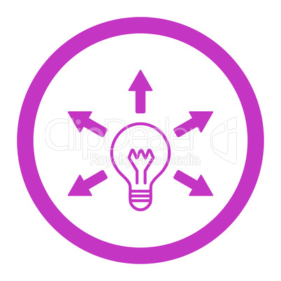 Idea flat violet color rounded vector icon
