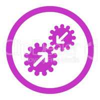 Integration flat violet color rounded vector icon