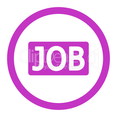 Job flat violet color rounded vector icon