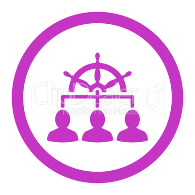 Management flat violet color rounded vector icon