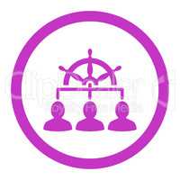 Management flat violet color rounded vector icon