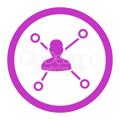 Relations flat violet color rounded vector icon