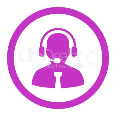 Support chat flat violet color rounded vector icon