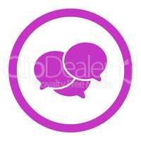Webinar flat violet color rounded vector icon