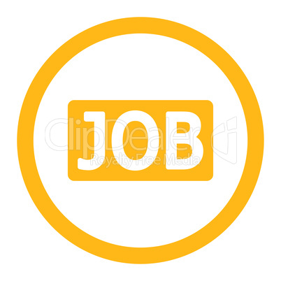 Job flat yellow color rounded vector icon