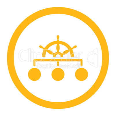 Rule flat yellow color rounded vector icon