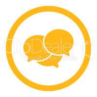 Webinar flat yellow color rounded vector icon