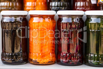 Jars of tasty jam