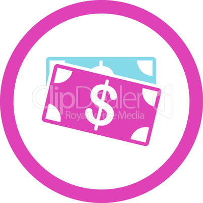 BiColor Pink-Blue--dollar banknotes.eps